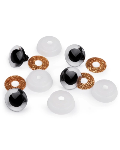 Oči glitrové s poistkou Ø20 mm - 4 sada | Mimib