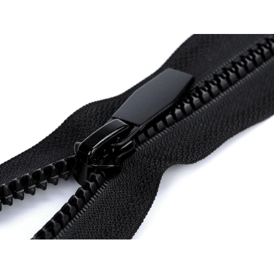 Kostený zips No 5 dĺžka 70 cm okrúhle zúbky, s ozdobným bežcom - 1 ks | Mimib
