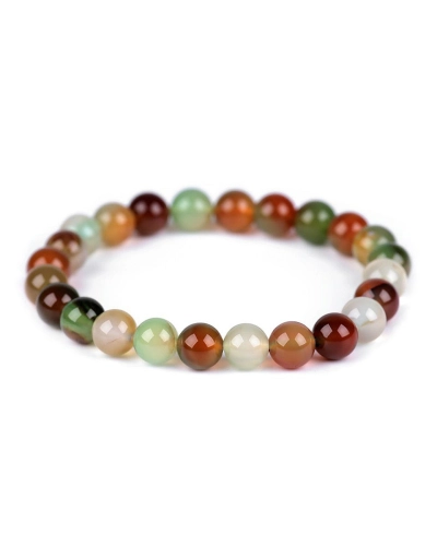 Brăţară cu mărgele minerale agat multicolor - 1 buc. | Mimib