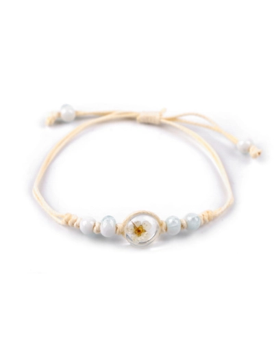 Brățară Shamballa cu mărgele și floare - 1 buc. | Mimib