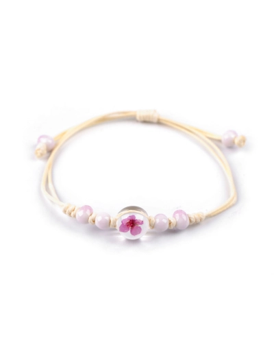 Brățară Shamballa cu mărgele și floare - 1 buc. | Mimib