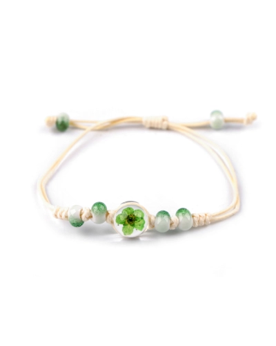 Brățară Shamballa cu mărgele și floare - 1 buc. | Mimib