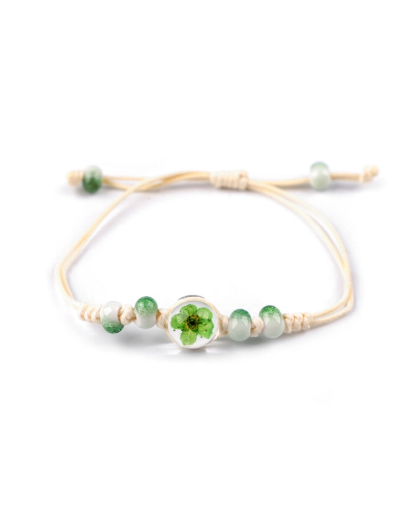 Brățară Shamballa cu mărgele și floare - 1 buc. | Mimib