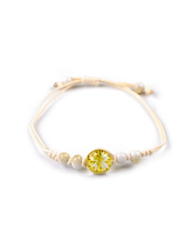 Brățară Shamballa cu mărgele și floare - 1 buc. | Mimib