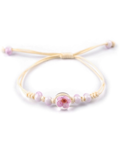 Brățară Shamballa cu mărgele și floare - 1 buc. | Mimib