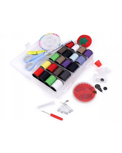 Set de cusut în cutie plastic cu organizator | Mimib