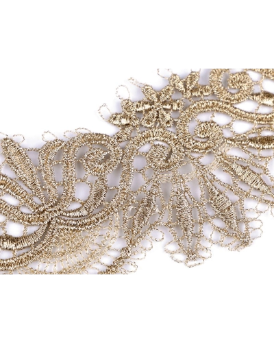 Dantelă brodată cu Lurex, lățime 64 mm - 1 m | Mimib