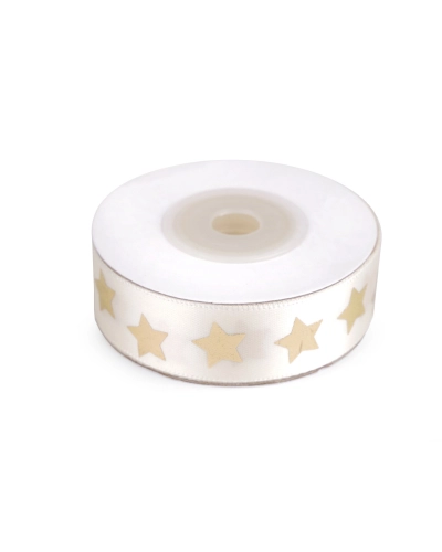 Panglică satinată cu steluțe, lățime 20 mm - 13.5 m | Mimib