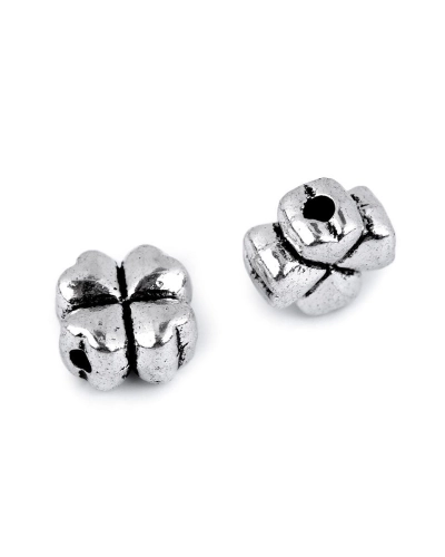 Accesoriu / Ornament metalic trifoi, 8x8 mm - 10 buc. | Mimib