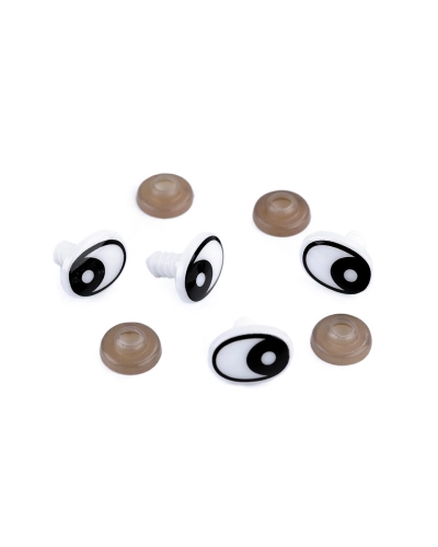 Ochi pentru jucării cu dispozitiv de siguranță, 12x16 mm - 20 set | Mimib