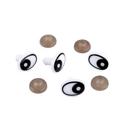 Ochi pentru jucării cu dispozitiv de siguranță, 12x16 mm - 20 set | Mimib
