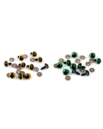 Ochi de pisică pentru jucării cu dispozitiv de siguranță, Ø14 mm - 10 set | Mimib