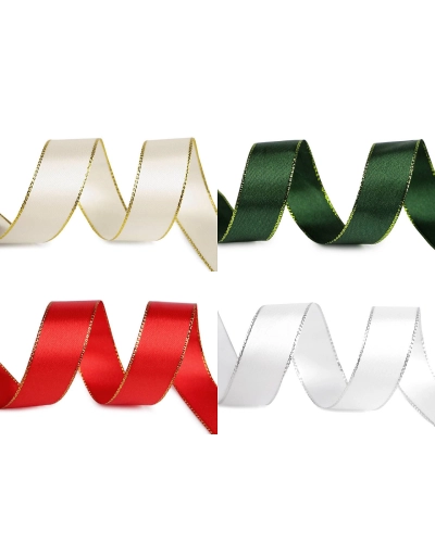 Panglica din satin cu margine lurex latime 25 mm - 25 m | Mimib