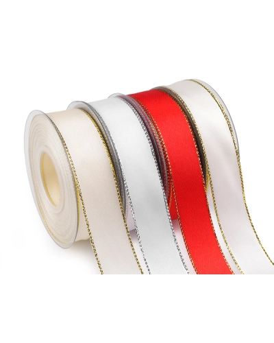 Panglica din satin cu margine lurex latime 25 mm - 25 m | Mimib