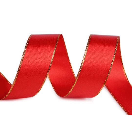 Panglica din satin cu margine lurex latime 25 mm - 25 m | Mimib