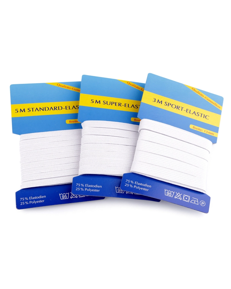 Elastic simplu confecții, lățime 6, 8, 13 mm - set - 1 set | Mimib
