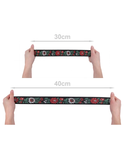 Elastic lat cu motiv floral, lățime 40 mm - 1 m | Mimib