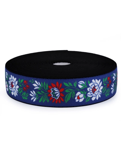 Elastic lat cu motiv floral, lățime 40 mm - 1 m | Mimib