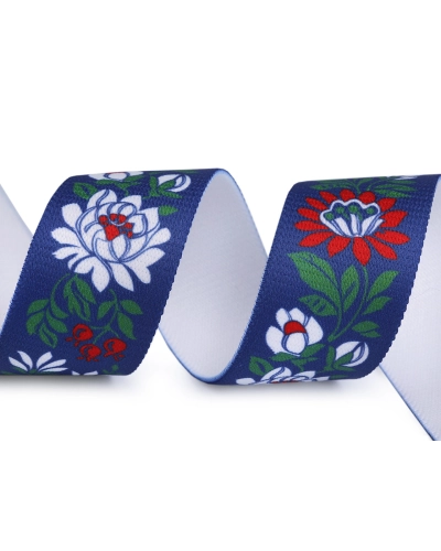 Elastic lat cu motiv floral, lățime 40 mm - 1 m | Mimib