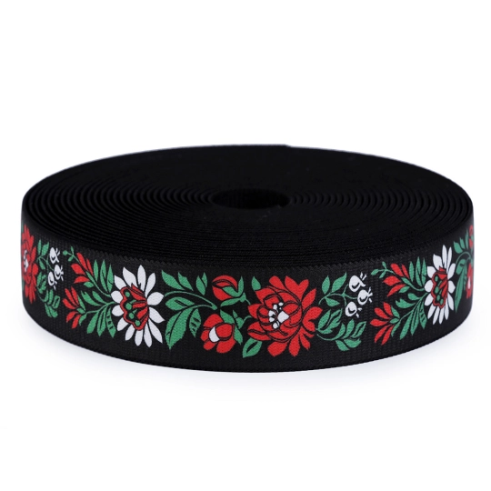 Elastic lat cu motiv floral, lățime 40 mm - 1 m | Mimib