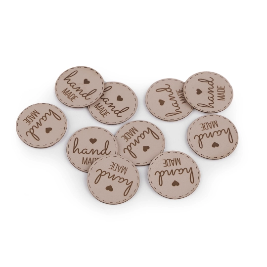 Aplicatie / eticheta din piele ecologica - hand made - 10 buc. | Mimib