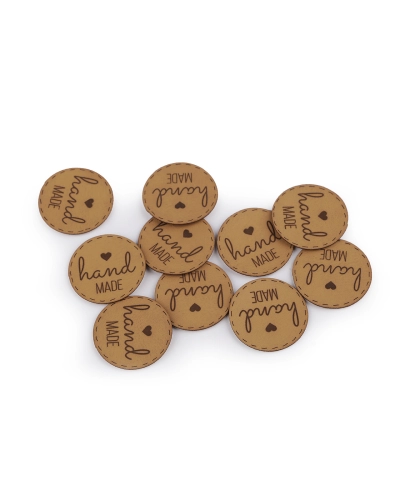 Aplicatie / eticheta din piele ecologica - hand made - 10 buc. | Mimib