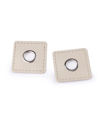 Ocheți cu patrat din piele sintetica pentru cusut, de 10 mm - 4 buc. | Mimib