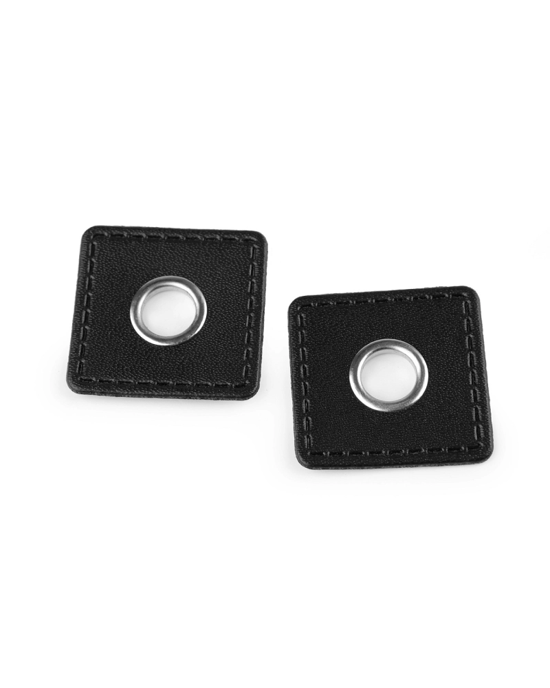 Ocheți cu patrat din piele sintetica pentru cusut, de 10 mm - 4 buc. | Mimib