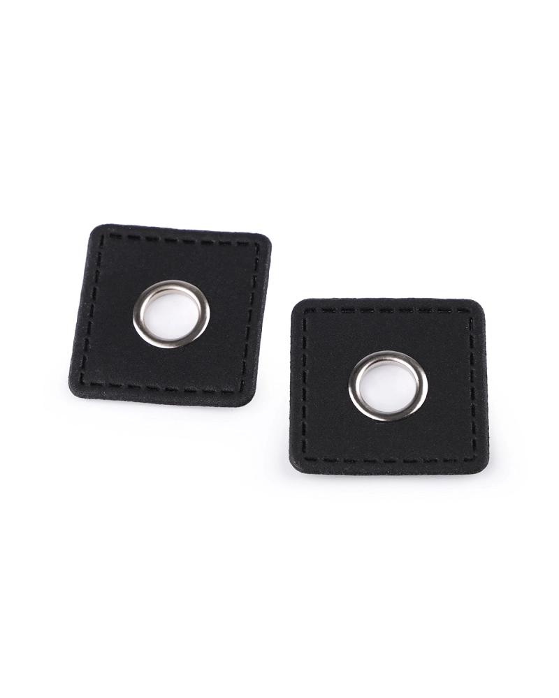 Ocheți cu patrat din piele sintetica pentru cusut, de 10 mm - 4 buc. | Mimib