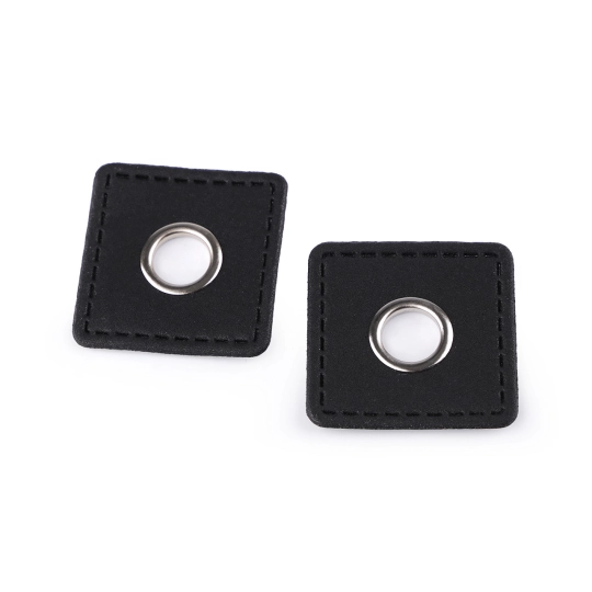 Ocheți cu patrat din piele sintetica pentru cusut, de 10 mm - 4 buc. | Mimib