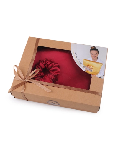 Set de dormit, fata de perna din satin si elastic de par - 1 buc. | Mimib
