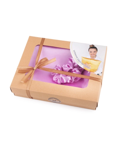 Set de dormit, fata de perna din satin si elastic de par - 1 buc. | Mimib