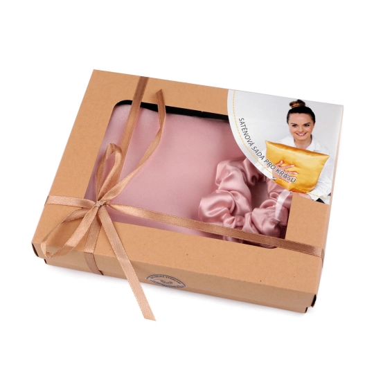 Set de dormit, fata de perna din satin si elastic de par - 1 buc. | Mimib