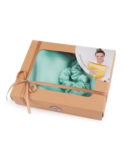 Set de dormit, fata de perna din satin si elastic de par - 1 buc. | Mimib