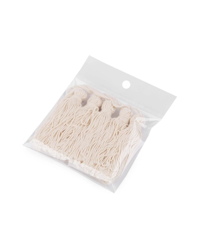 Ciucure din bumbac cu margele 12,5 cm - 5 buc. | Mimib
