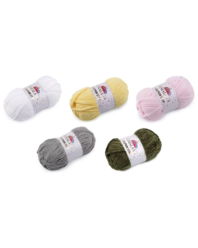 Fir de tricotat plușat cu fibra lurex Dolphin Star 100 g - 1 buc. | Mimib