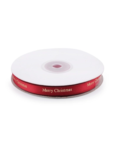Panglică din satin de Crăciun  Merry Christmas lățime 9 mm - 5 m | Mimib