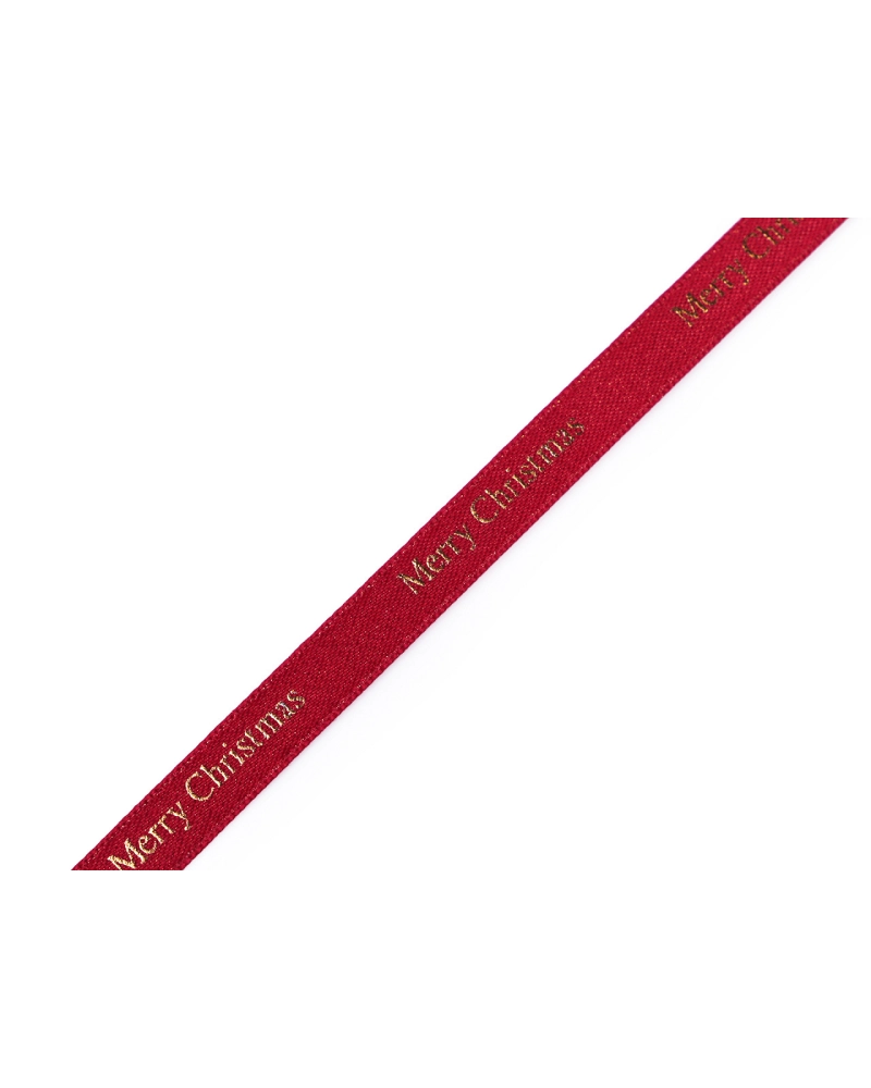 Panglică din satin de Crăciun  Merry Christmas lățime 9 mm - 5 m | Mimib
