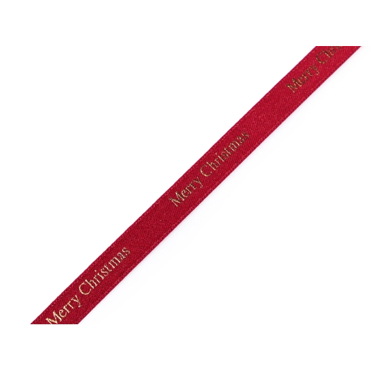 Panglică din satin de Crăciun  Merry Christmas lățime 9 mm - 5 m | Mimib