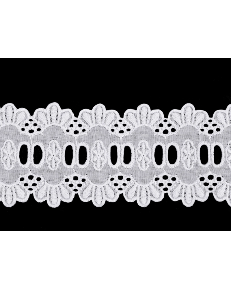 Dantela bumbac Madeira, 65 mm - 1 m | Mimib
