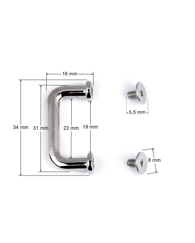 Inel / Buclă cu șurub 22 mm - 1 set | Mimib
