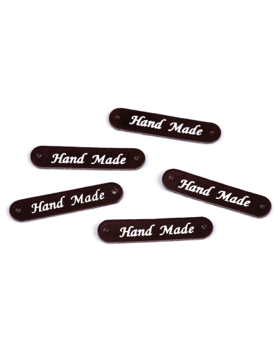 Nášivka / štítok z eko kože Hand Made 10x48 mm - 5 ks | Mimib