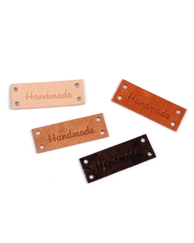 Eticheta din piele Handmade, With love 16x44 mm - 1 buc. | Mimib