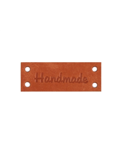 Eticheta din piele Handmade, With love 16x44 mm - 1 buc. | Mimib