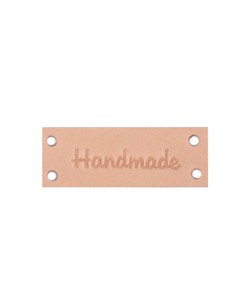 Eticheta din piele Handmade, With love 16x44 mm - 1 buc. | Mimib