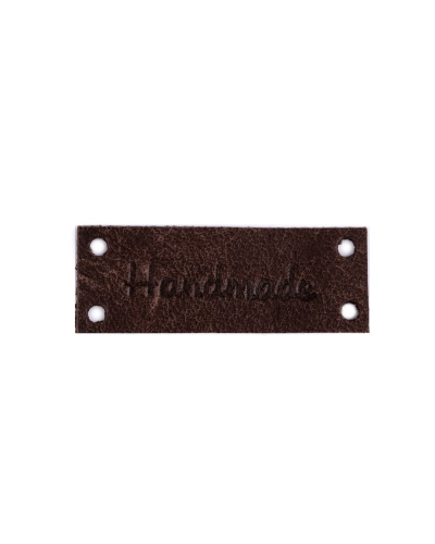 Eticheta din piele Handmade, With love 16x44 mm - 1 buc. | Mimib