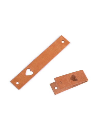 Etichetă din piele inimă 12x70 mm - 1 buc. | Mimib