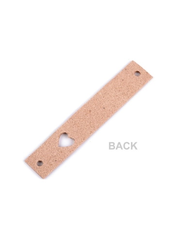 Etichetă din piele inimă 12x70 mm - 1 buc. | Mimib