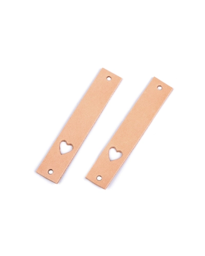 Etichetă din piele inimă 12x70 mm - 1 buc. | Mimib
