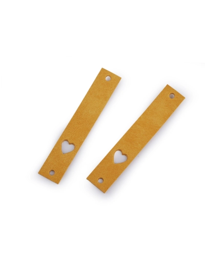 Etichetă din piele inimă 12x70 mm - 1 buc. | Mimib